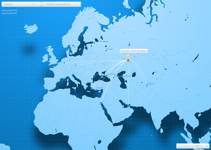 Интерактивная карта полетов